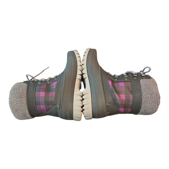 Cougar Carlisle Storm Boots Womens 8W Purple Plaid Waterproof High Activity Cozy - Picture 11 of 14